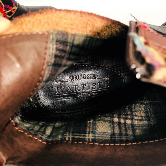 L' Artiste Leather Ankle Boots Black Brown Spring - Picture 10 of 10